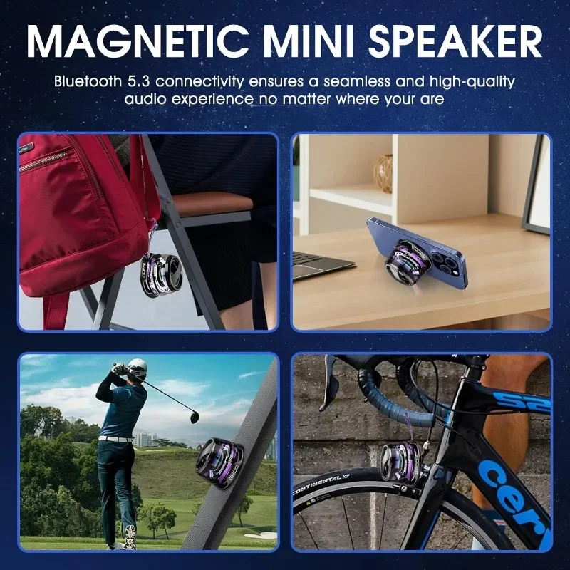 Magnetischer Bluetooth-Lautsprecher Für Outdoor – Tragbarer Mini-Reiselautsprecher Mit Rgb-Licht &Amp; Telefonhalter Für Ios Magnetischer Bluetooth-Lautsprecher Für Outdoor – Tragbarer Mini-Reiselautsprecher Mit Rgb-Licht &Amp; Telefonhalter Für Ios - Image 3
