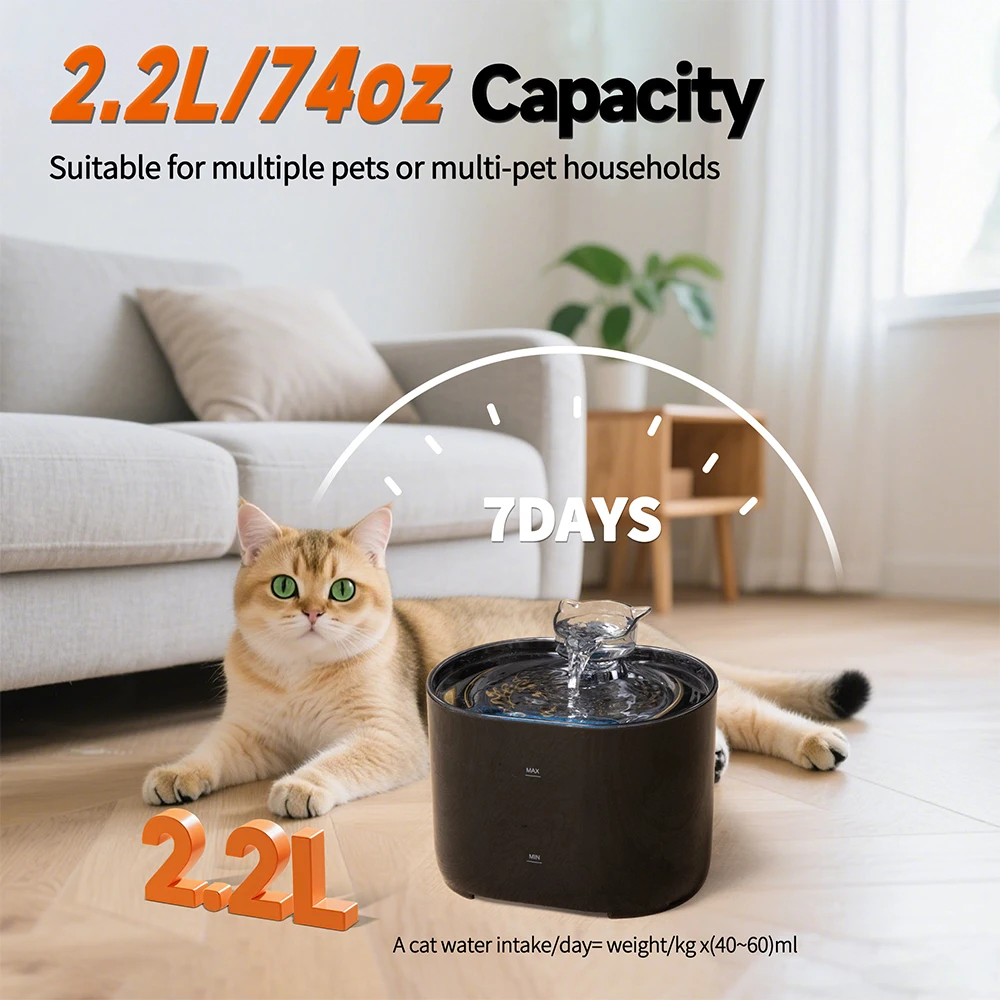Katze Wasser Brunnen Auto Umlauf Filtring Katzen Hund Wasser Dispenser Usb Elektrische Stumm Pumpe Katze Ohr Haustier Katzen Trinkbrunnen Katze Wasser Brunnen Auto Umlauf Filtring Katzen Hund Wasser Dispenser Usb Elektrische Stumm Pumpe Katze Ohr Haustier Katzen Trinkbrunnen - Image 9