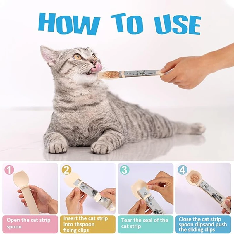 Cat Strip Squeeze Spoons Strip Feeder Wet Treats Dispense Spoon Candy Color Pet Food Spoons For Cats Liquid Snack And Wet Food Cat Strip Squeeze Spoons Strip Feeder Wet Treats Dispense Spoon Candy Color Pet Food Spoons For Cats Liquid Snack And Wet Food - Image 2