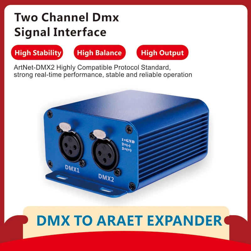 Artnet Dmx Controller – Professionelle Ethernet-Schnittstelle Mit 3-Poligem Ausgang Und Aluminiumgehäuse Artnet Dmx Controller – Professionelle Ethernet-Schnittstelle Mit 3-Poligem Ausgang Und Aluminiumgehäuse - Image 2