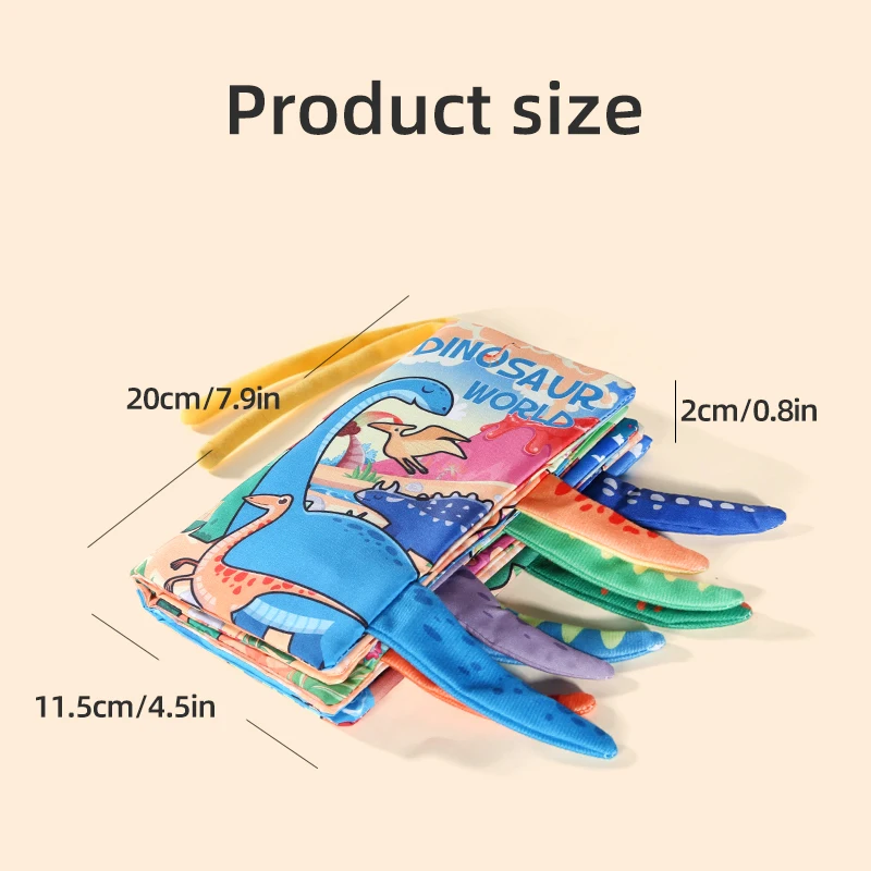 Baby Cloth Book 6 Page Dinosaur Series 0-3 Year Old Infant Parent-Child Interaction Tail Cloth Book Baby Toys Newborn Gift Baby Cloth Book 6 Page Dinosaur Series 0-3 Year Old Infant Parent-Child Interaction Tail Cloth Book Baby Toys Newborn Gift - Image 2