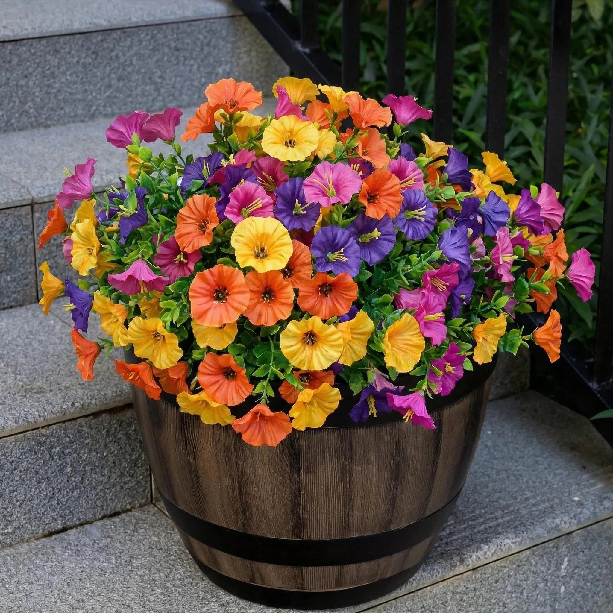 4 Bündel Helle Künstliche Eukalyptus-Blumen | Morning Glory Blumen, (7 Zweige Pro Bund, 3 Blumen Pro Zweig, 4 Bündel Insgesamt 84 Blumen) Mehrfarbige Künstliche Blumenarrangements, Lebendige 4 Farben, Hochwertige Kunststoff-Hängedekorationen, Für Balkon, Terrasse, Blumenkästen, Hochzeits- Und 4 Bündel Helle Künstliche Eukalyptus-Blumen | Morning Glory Blumen, (7 Zweige Pro Bund, 3 Blumen Pro Zweig, 4 Bündel Insgesamt 84 Blumen) Mehrfarbige Künstliche Blumenarrangements, Lebendige 4 Farben, Hochwertige Kunststoff-Hängedekorationen, Für Balkon, Terrasse, Blumenkästen, Hochzeits- Und