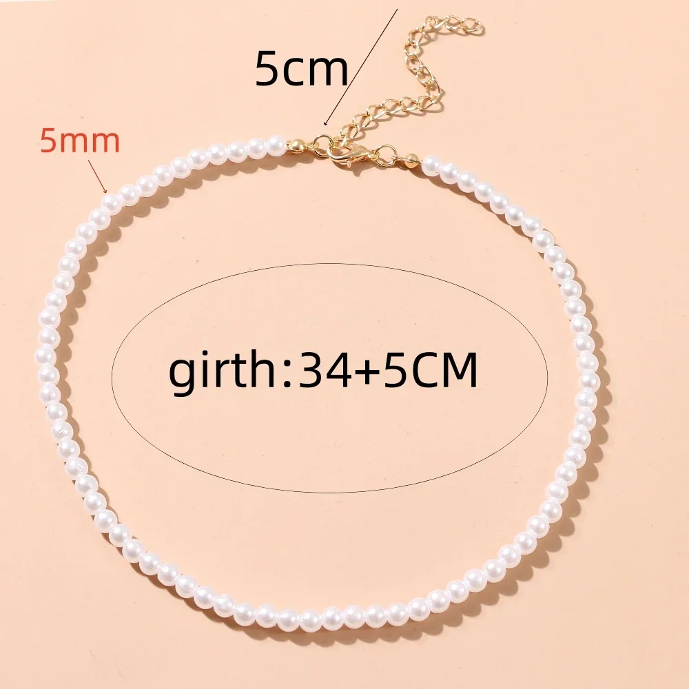 Trend 4-8Mm Weiße Perle Halskette Schlüsselbein Kette Für Frauen Klassische Elegante Hochzeit Hals Schmuck Liebe Anhänger Geschenk Trend 4-8Mm Weiße Perle Halskette Schlüsselbein Kette Für Frauen Klassische Elegante Hochzeit Hals Schmuck Liebe Anhänger Geschenk - Image 10