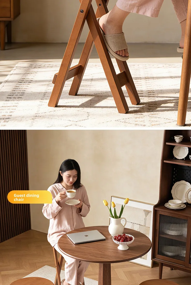 Retro Style Bamboo Folding Stool, Household Foldable Round Stool, Foldable High Stool, Bar Stool, Restaurant Dining Stool Retro Style Bamboo Folding Stool, Household Foldable Round Stool, Foldable High Stool, Bar Stool, Restaurant Dining Stool - Image 21