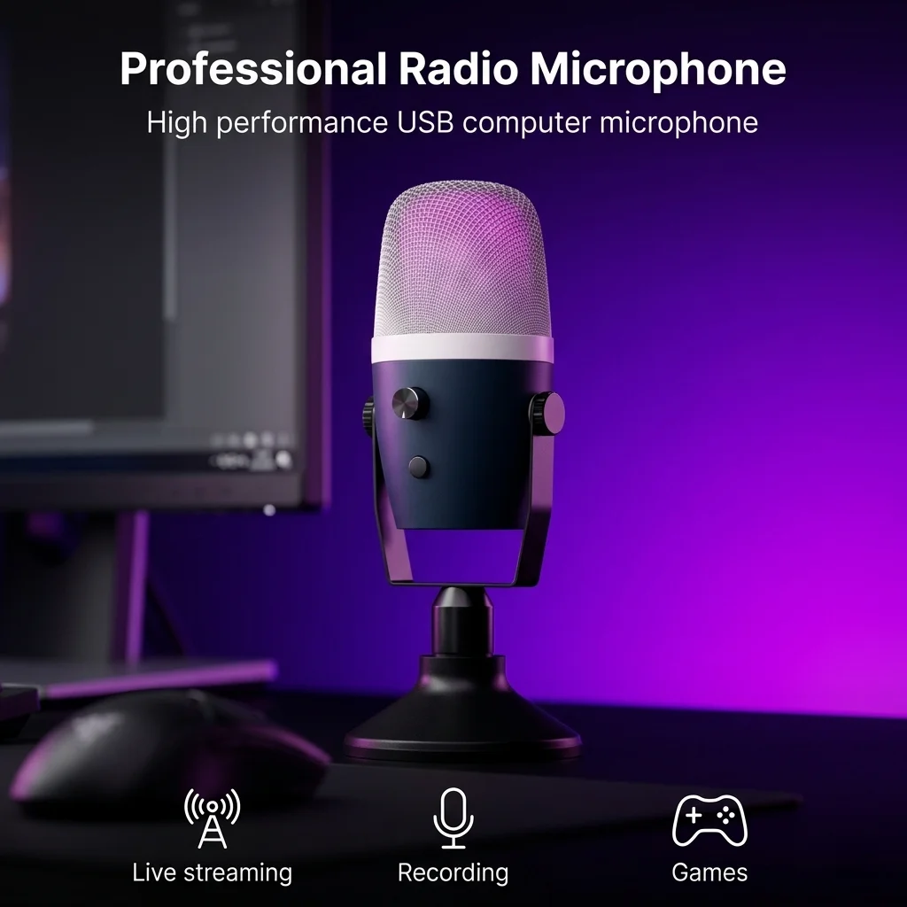 Rgb Usb-Kondensatormikrofon – Gaming-Streaming-Aufnahmemikrofon Für Pc, Podcasts &Amp; Sprachaufnahmen Rgb Usb-Kondensatormikrofon – Gaming-Streaming-Aufnahmemikrofon Für Pc, Podcasts &Amp; Sprachaufnahmen - Image 2