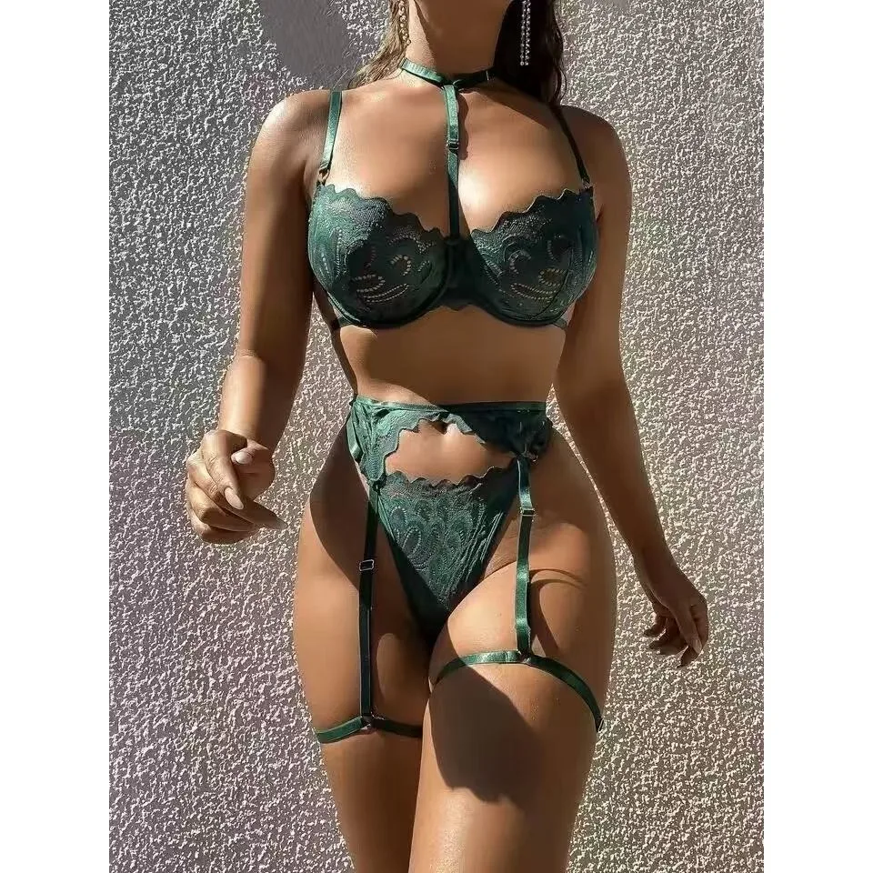 Frauen Sexy Dessous Set Floral Spitze Unterwäsche Anzug Für Frauen Mesh Aushöhlen Bh Anzüge Weibliche Bh Tangas Drei-Stück Dessous Frauen Sexy Dessous Set Floral Spitze Unterwäsche Anzug Für Frauen Mesh Aushöhlen Bh Anzüge Weibliche Bh Tangas Drei-Stück Dessous