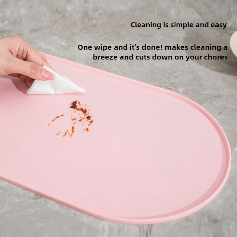 Cat Feeding Mat With Non-Slip Waterproof Design Pet Food Mat Compatible With Cat/Dog Bowls Multipet Households Dog Owners Cat Feeding Mat With Non-Slip Waterproof Design Pet Food Mat Compatible With Cat/Dog Bowls Multipet Households Dog Owners - Image 4