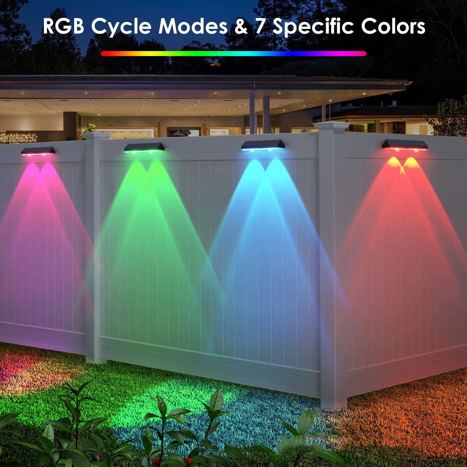 4 Stücke Solar Zaun Licht Rgb Farbwechsel Outdoor Garten Hof Dekor Schritt Lampe Ip65 Wasserdichte Pathway Wand Treppen Lampe Balkon 4 Stücke Solar Zaun Licht Rgb Farbwechsel Outdoor Garten Hof Dekor Schritt Lampe Ip65 Wasserdichte Pathway Wand Treppen Lampe Balkon - Image 5