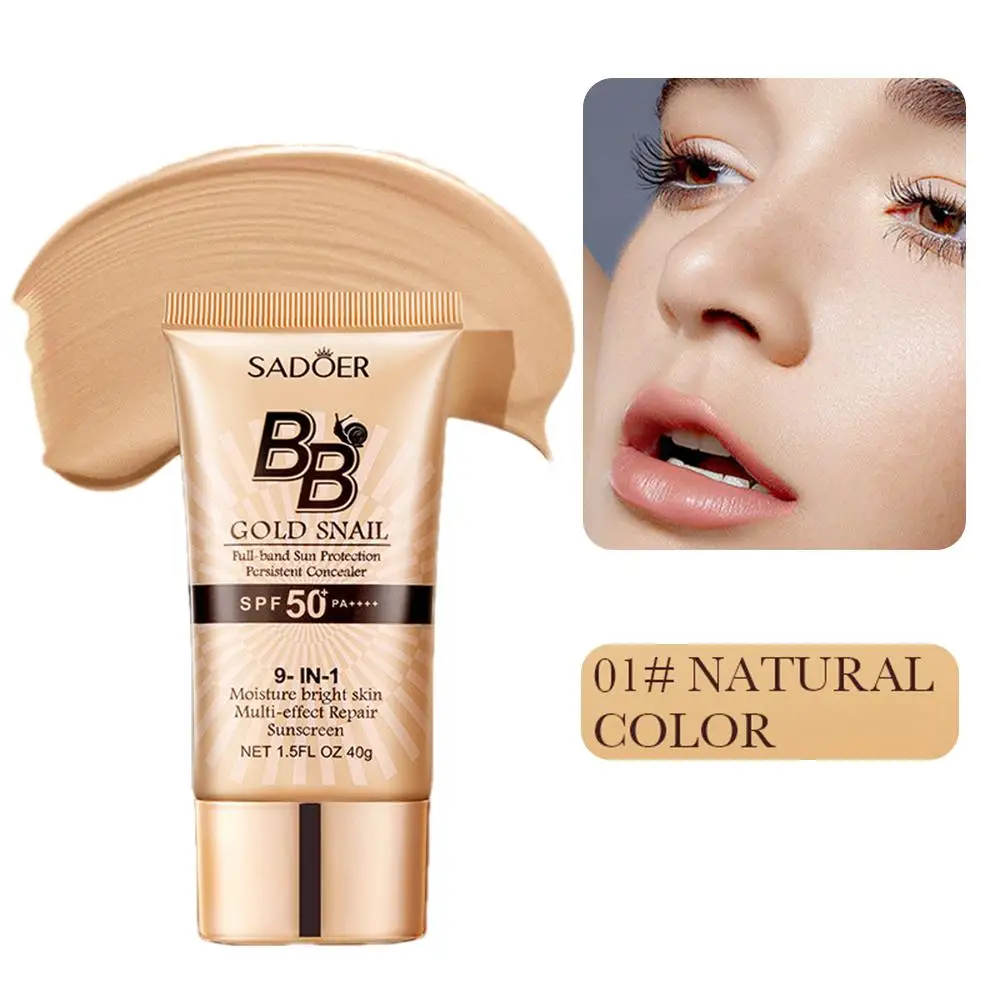 Sadoer Gold Snail Sunscreen Bb Cream Foundation Concealer Moisturizing Isolation Cream Spf50+Pa+++ 40G Facial Moisturizer Sadoer Gold Snail Sunscreen Bb Cream Foundation Concealer Moisturizing Isolation Cream Spf50+Pa+++ 40G Facial Moisturizer - Image 7