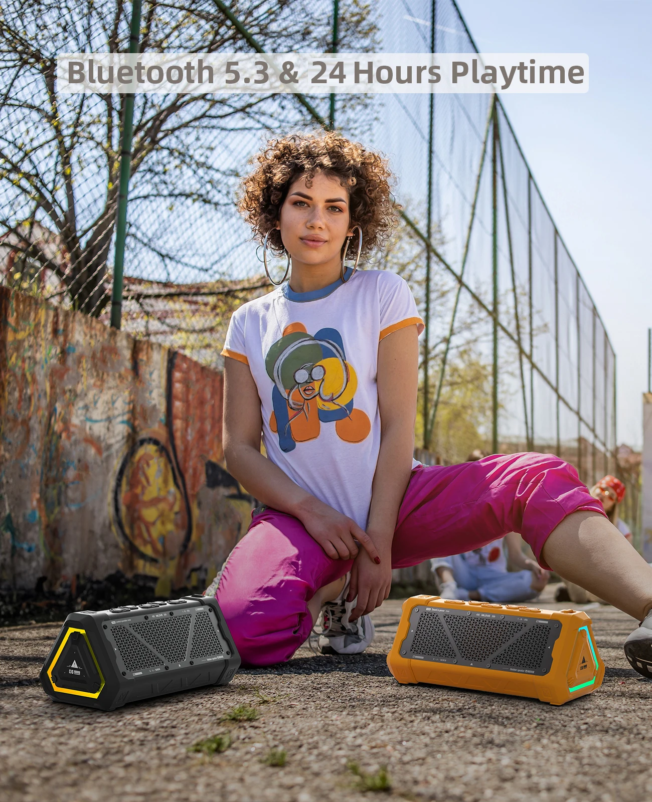 Mlove P3 Outdoor-Bluetooth-Lautsprecher – 40 W, Bluetooth 5.3, Stereo-Sound, Ipx7 Wasserdicht, Micro-Sd-Karte &Amp; Rgb-Licht Mlove P3 Outdoor-Bluetooth-Lautsprecher – 40 W, Bluetooth 5.3, Stereo-Sound, Ipx7 Wasserdicht, Micro-Sd-Karte &Amp; Rgb-Licht - Image 2