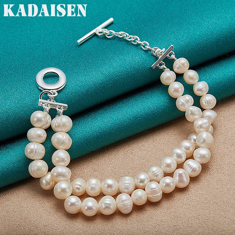 925 Sterling Silber Natürliche Süßwasserperlen-Kette 20Cm Armband Für Damen Hochzeit Verlobung Mode Charm Schmuck 925 Sterling Silber Natürliche Süßwasserperlen-Kette 20Cm Armband Für Damen Hochzeit Verlobung Mode Charm Schmuck - Image 6