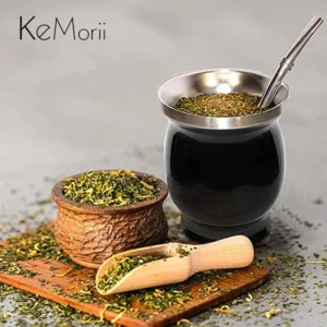 8 Unzen Yerba Mate Cup 304 Edelstahl doppelwandiger argentinischer Yerba Mate Kürbis mit Bombillas und Reinigungsbürste