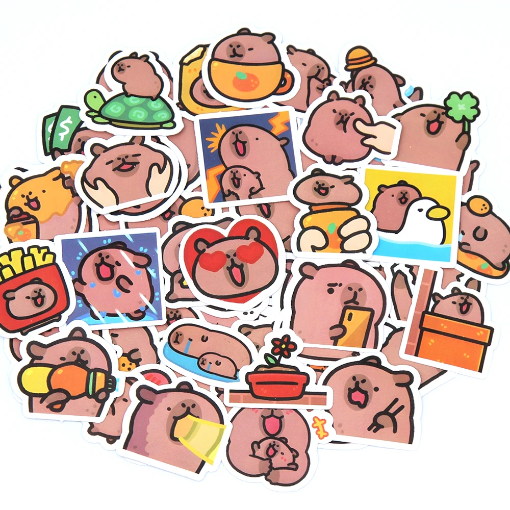 10/50/100 Stück Capybaras Aufkleber Cartoon Niedliche Aufkleber Spielzeug Briefpapier Gitarre Telefon Fahrrad Laptop Gepäck Auto Graffiti Kinder Aufkleber 10/50/100 Stück Capybaras Aufkleber Cartoon Niedliche Aufkleber Spielzeug Briefpapier Gitarre Telefon Fahrrad Laptop Gepäck Auto Graffiti Kinder Aufkleber - Image 3