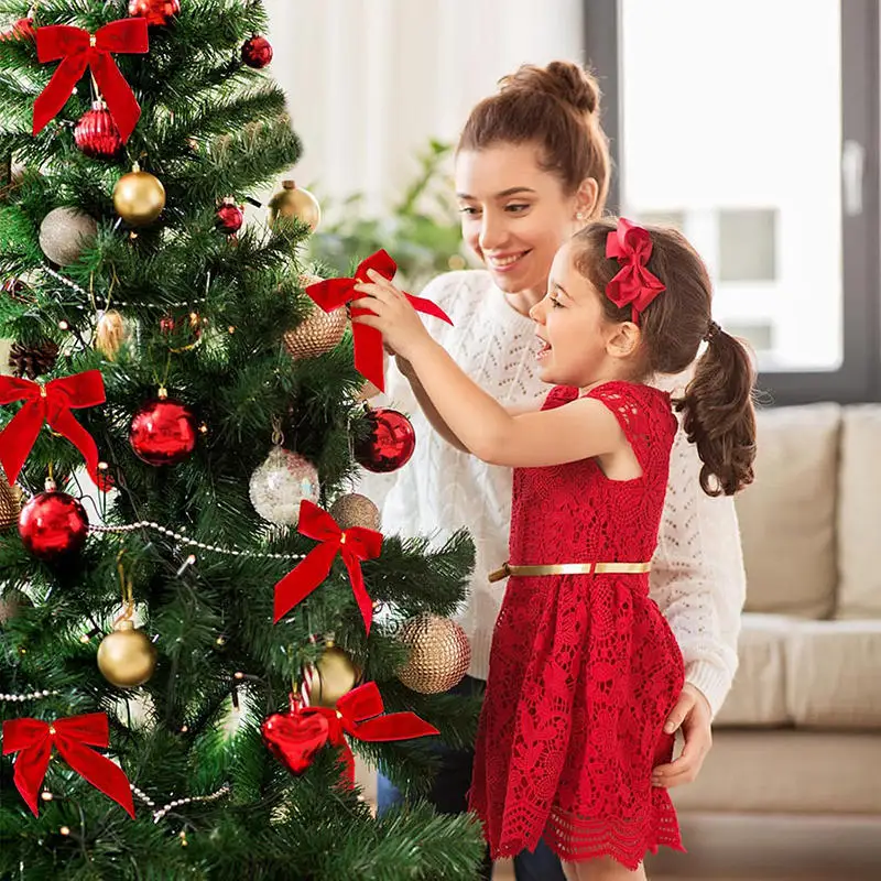 10/20 Stück Samtschleifen Für Weihnachtsbaumdekoration, Kranz, Girlande, Samtschleife Mit Gedrehter Krawatte, Weihnachtssamtschleifen, Weihnachtsfeiertage 10/20 Stück Samtschleifen Für Weihnachtsbaumdekoration, Kranz, Girlande, Samtschleife Mit Gedrehter Krawatte, Weihnachtssamtschleifen, Weihnachtsfeiertage - Image 3