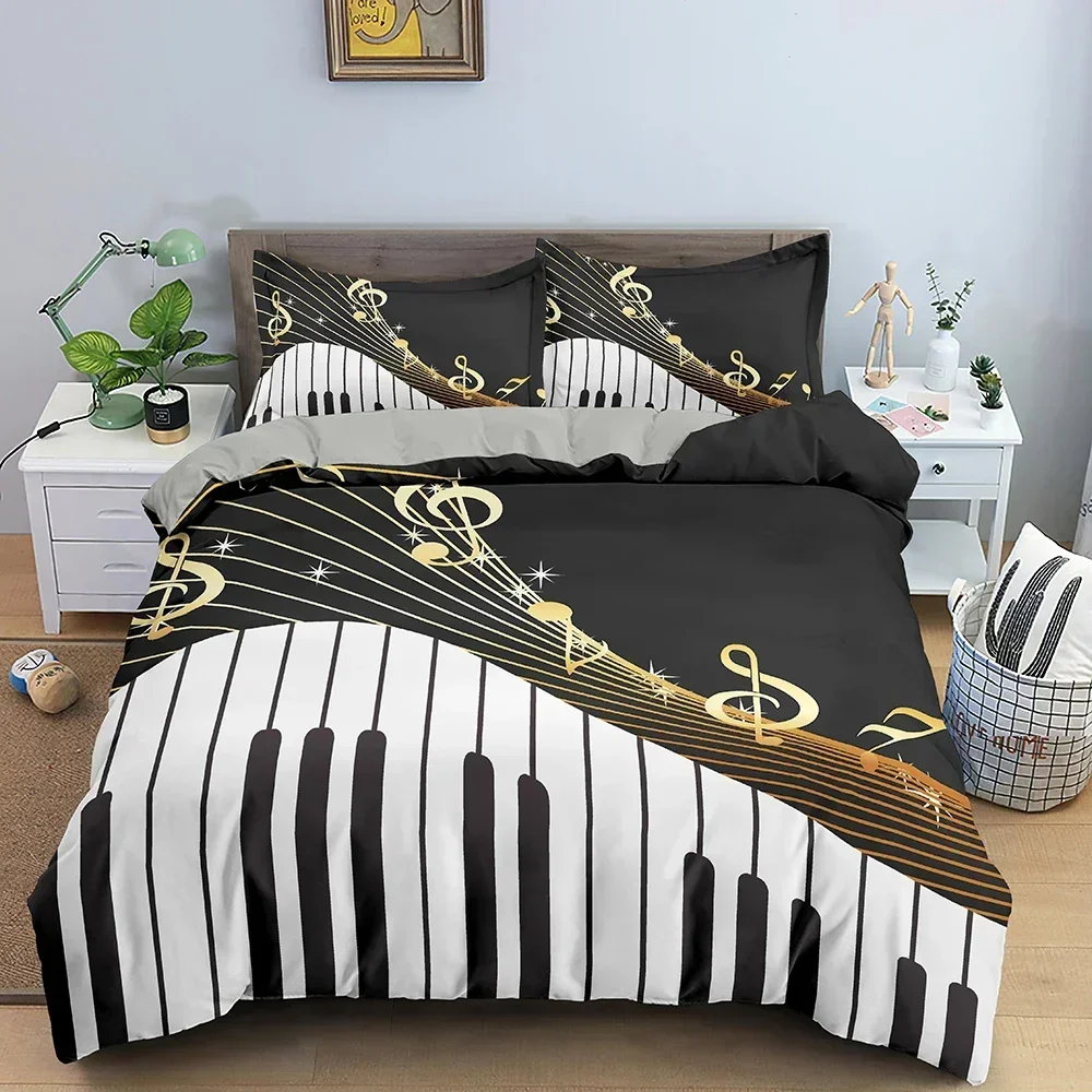 Musik Bettwäsche Set Klavier Tastatur Musik Note Bettbezug Queen Size Bettwäsche Tröster Mikrofaser Gitarre Polyester Bettwäsche Sets Musik Bettwäsche Set Klavier Tastatur Musik Note Bettbezug Queen Size Bettwäsche Tröster Mikrofaser Gitarre Polyester Bettwäsche Sets - Image 17