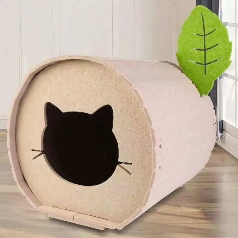 Lustiges Filzhöhlen-Katzenhaus, Baumloch, Faltbarer Katzenkratzbaum, Halbgeschlossenes, Verschleißfestes Katzenbett Zum Kratzen/Schlafen Von Katzen Lustiges Filzhöhlen-Katzenhaus, Baumloch, Faltbarer Katzenkratzbaum, Halbgeschlossenes, Verschleißfestes Katzenbett Zum Kratzen/Schlafen Von Katzen