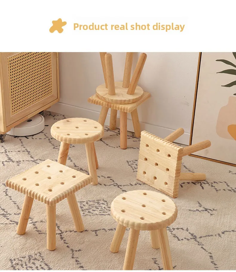 Creative All Solid Wood Small Stool Modern Shoe Stool Kindergarten Original Wood Color Stools Children'S Home Small Stools Creative All Solid Wood Small Stool Modern Shoe Stool Kindergarten Original Wood Color Stools Children'S Home Small Stools - Image 39