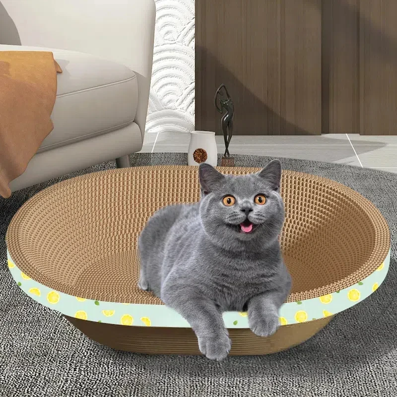Cardboard Cat Scratchers Round Shape Scratching Bed Scratch Lounge For Kitten Play Scratch Cardboard Cat Scratchers Round Shape Scratching Bed Scratch Lounge For Kitten Play Scratch - Image 11