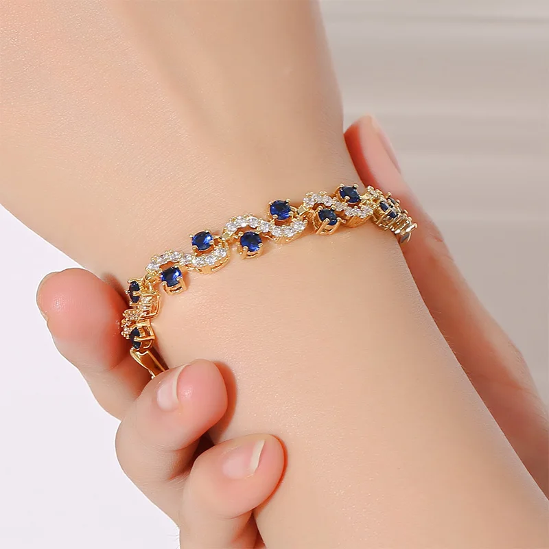 Neues Funkelndes Zirkon-Armband Für Damen, Modisch, Elegant, Charm-Armbänder, Exquisiter Kristall-Edelstein-Schmuck, Dinner-Party-Geschenke Neues Funkelndes Zirkon-Armband Für Damen, Modisch, Elegant, Charm-Armbänder, Exquisiter Kristall-Edelstein-Schmuck, Dinner-Party-Geschenke - Image 6