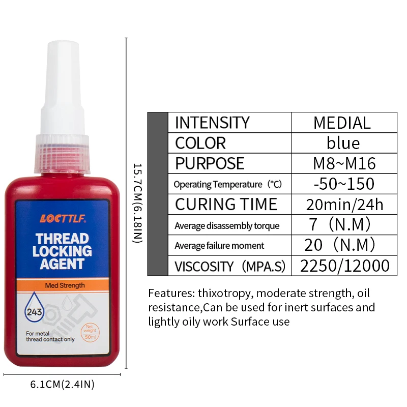 50Ml Threadlocker 271 Rot Hochfester Schraubensicherungslack 243 Muttern-Bolzen-Sicherung Schraubverschluss Dichtungsmittel Anaerober Klebstoff 50Ml Threadlocker 271 Rot Hochfester Schraubensicherungslack 243 Muttern-Bolzen-Sicherung Schraubverschluss Dichtungsmittel Anaerober Klebstoff - Image 9
