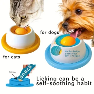 Haustier-Leckmatte, Joghurt-Leckplatte, langsamer Futterspender für Hunde und Katzen – interaktiver Snack-Schüssel, fördert die Zahngesundheit, Haustier-Leckmatte