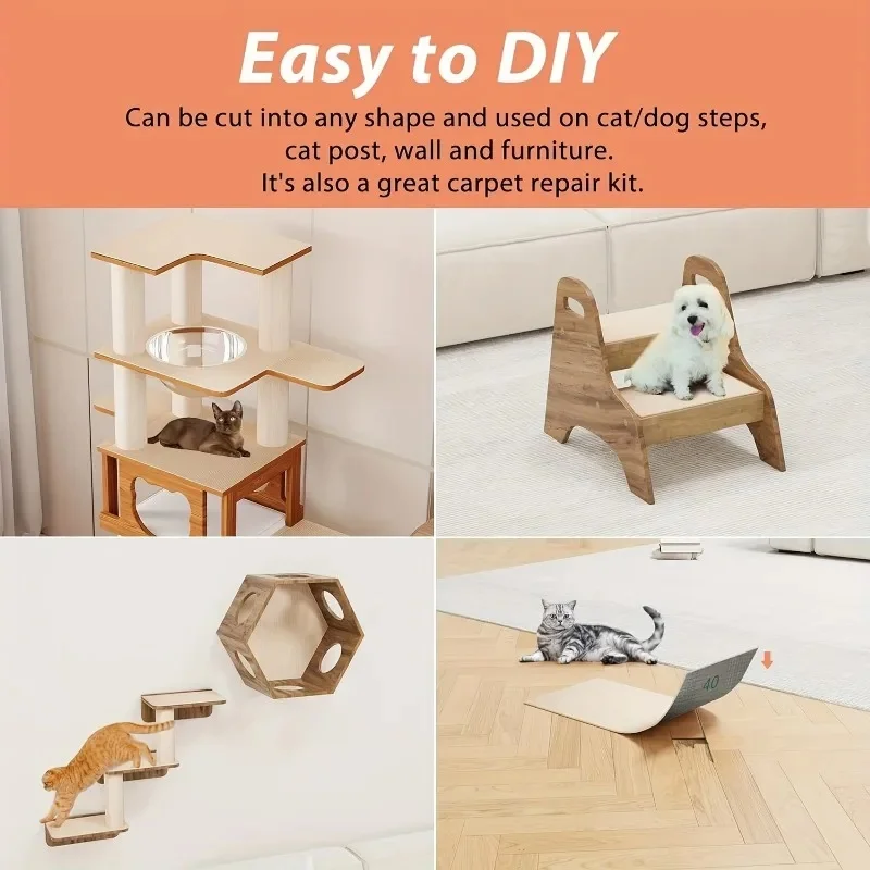 30X100Cm Self-Adhesive Customizable Cat Scratching Mat - Protects Furniture &Amp; Promotes Healthy Claws 30X100Cm Self-Adhesive Customizable Cat Scratching Mat - Protects Furniture &Amp; Promotes Healthy Claws - Image 5