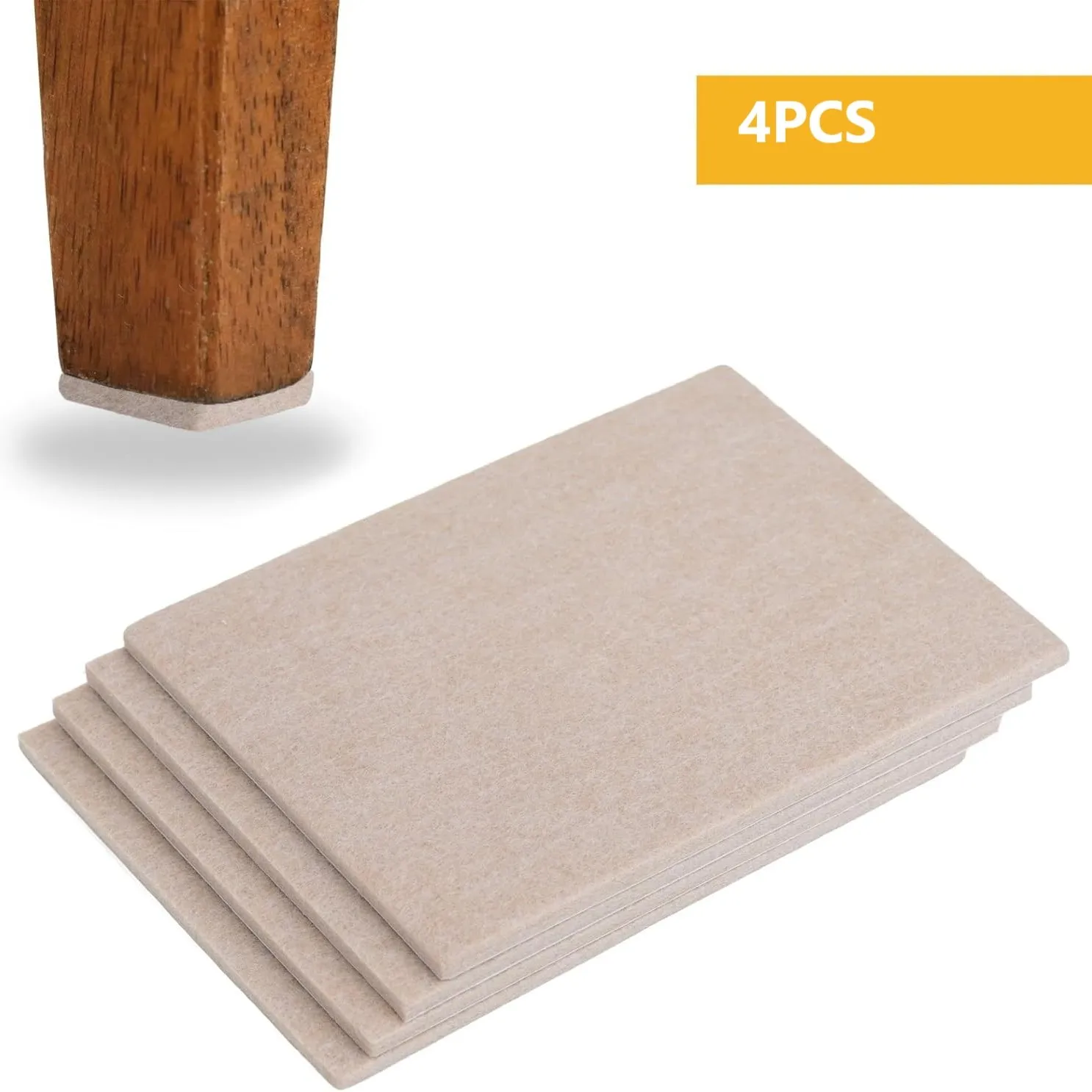 Felt Furniture Pads 4Pcs Self Adhesive Cuttable Furniture Felt Pads, Anti Scratch Floor Protectors For Furniture Felt Furniture Pads 4Pcs Self Adhesive Cuttable Furniture Felt Pads, Anti Scratch Floor Protectors For Furniture - Image 3