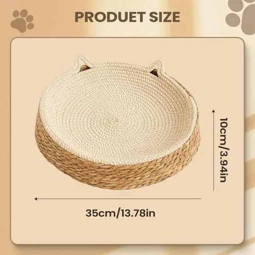 Kratzbaum Für Katzen: Atmungsaktives Gewebtes Katzenbett Mit Katzenohren-Design Aus Baumwollseil Für Spiel, Bewegung, Beschäftigung Und Krallenpflege Kratzbaum Für Katzen: Atmungsaktives Gewebtes Katzenbett Mit Katzenohren-Design Aus Baumwollseil Für Spiel, Bewegung, Beschäftigung Und Krallenpflege - Image 8