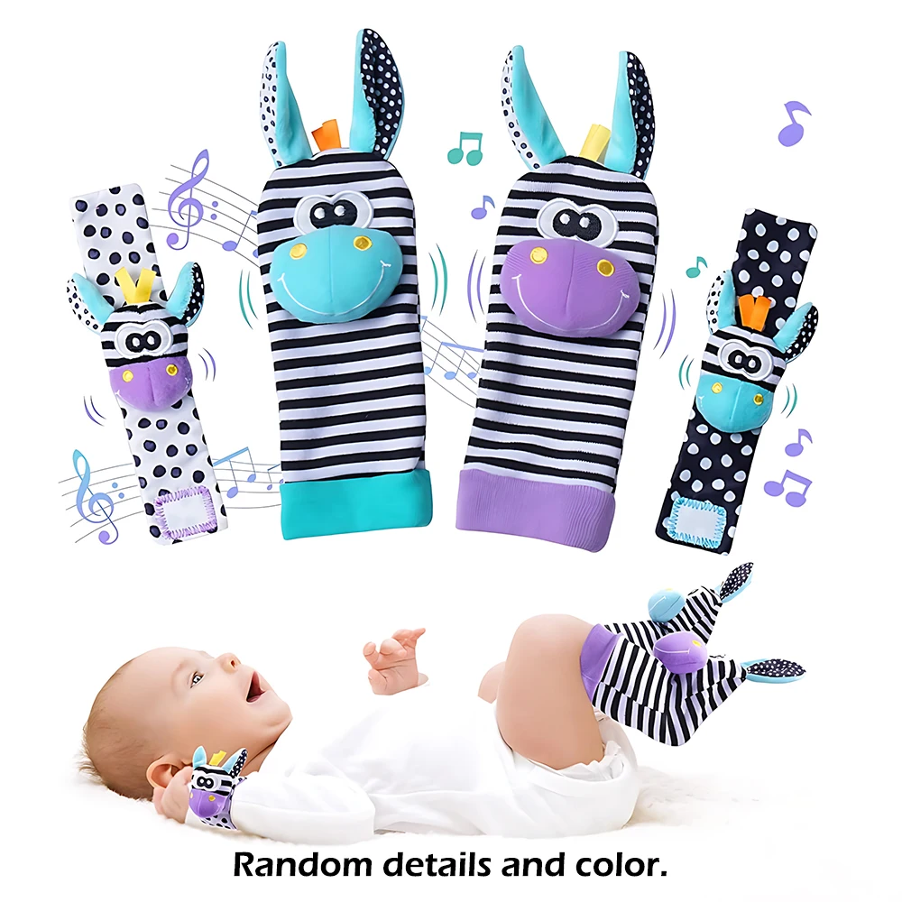 4Pcs Baby Rattle Toys Cute Stuffed Animals Wrist Rattle Foot Finder Socks 0~24 Months For Infant Boy Girl Newborn Gift 4Pcs Baby Rattle Toys Cute Stuffed Animals Wrist Rattle Foot Finder Socks 0~24 Months For Infant Boy Girl Newborn Gift - Image 8