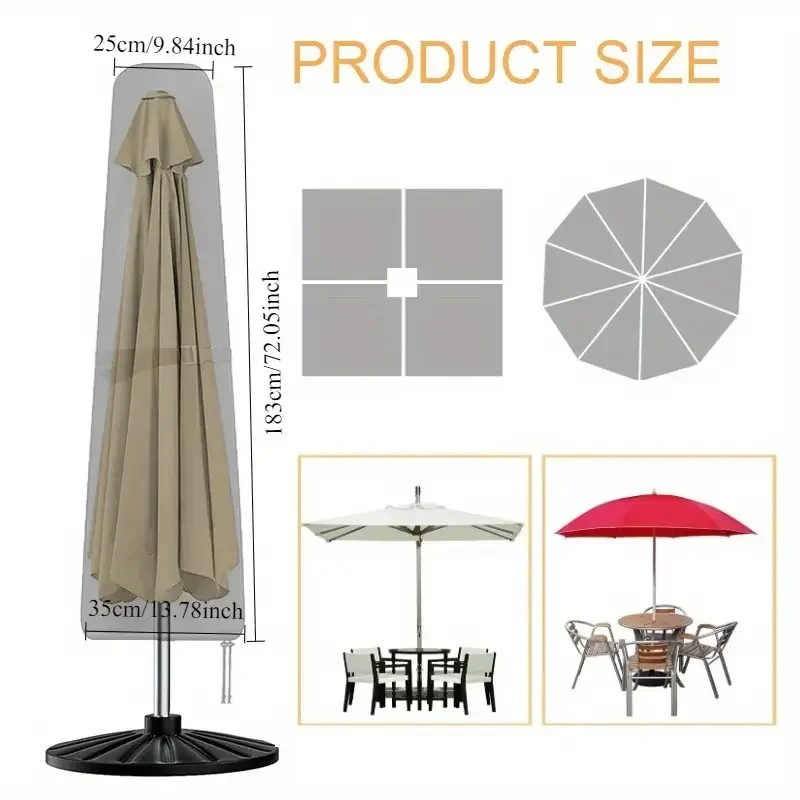 Universal Waterproof Umbrella Cover Cantilever Parasol Cover Outdoor Patio Garden Furniture Protection Universal Waterproof Umbrella Cover Cantilever Parasol Cover Outdoor Patio Garden Furniture Protection - Image 7