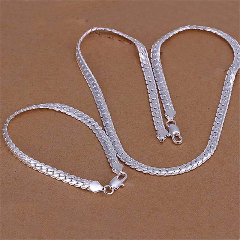 925 Sterling Silber 8/16/18/20/22/24 Zoll 6Mm Seite Kette Halsketten Für Frau Männer Einfache Punk Halsketten Charme Hochzeit Schmuck 925 Sterling Silber 8/16/18/20/22/24 Zoll 6Mm Seite Kette Halsketten Für Frau Männer Einfache Punk Halsketten Charme Hochzeit Schmuck - Image 5