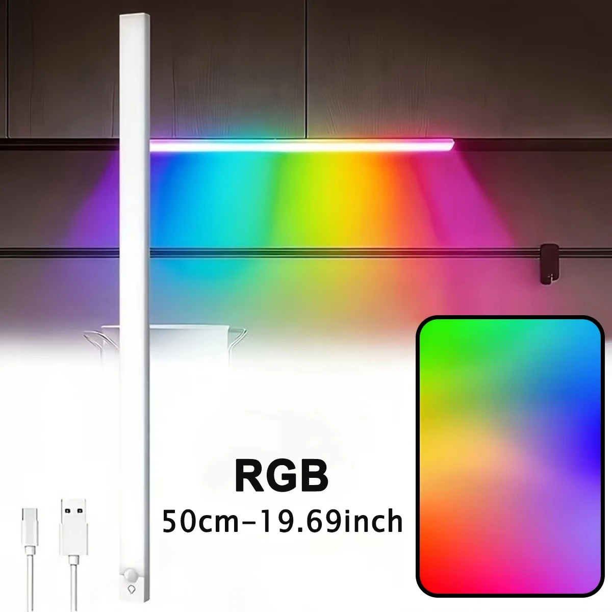 Rgb Ambiente-Sensorleuchte - Wiederaufladbare Magnetische Wandlampe Stimmungslicht Für Schrank Flur Treppe Rgb Ambiente-Sensorleuchte - Wiederaufladbare Magnetische Wandlampe Stimmungslicht Für Schrank Flur Treppe - Image 9