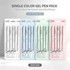5-teiliges minimalistisches, transparentes 0,5-mm-Gelstift-Set, große Kapazität, schnell trocknender schwarzer Tintenstift, modischer Büro-Unterschriftenstift