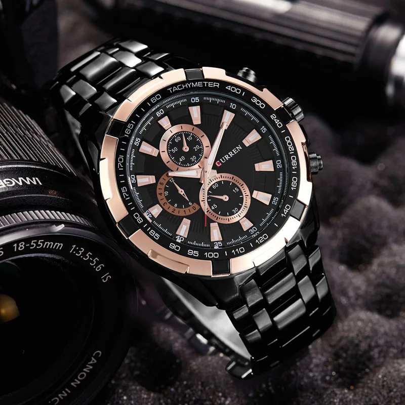 Curren 8023 Quarzuhr Männer Wasserdichte Sport Militär Uhren Herren Business Edelstahl Armbanduhr Männliche Uhr Reloj Hombre Curren 8023 Quarzuhr Männer Wasserdichte Sport Militär Uhren Herren Business Edelstahl Armbanduhr Männliche Uhr Reloj Hombre - Image 2