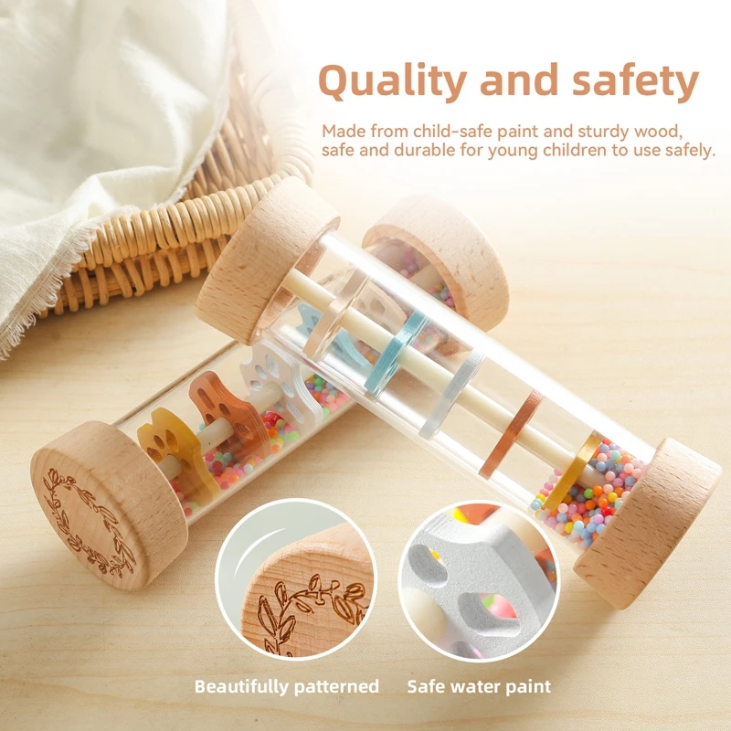 Montessori Baby Rain Stick Rainbow Hourglass Rain Music Rattle Baby Educational Toy Colorful Montessori Sensory Toys For Kids Montessori Baby Rain Stick Rainbow Hourglass Rain Music Rattle Baby Educational Toy Colorful Montessori Sensory Toys For Kids - Image 3