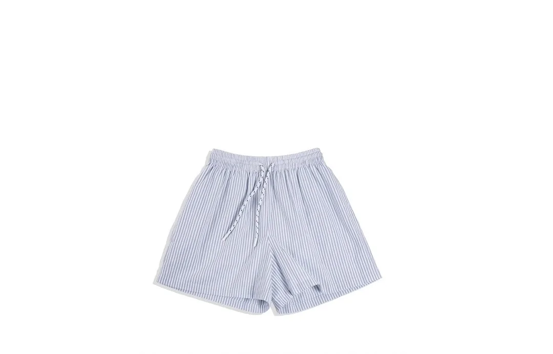 Maden Damen Blau Weiß Gestreiftes Hemd Und Shorts Sets Locker Lässig Französisch Klassischen Sommer Anzug Elegant Passend Zweiteilig Set Maden Damen Blau Weiß Gestreiftes Hemd Und Shorts Sets Locker Lässig Französisch Klassischen Sommer Anzug Elegant Passend Zweiteilig Set - Image 3