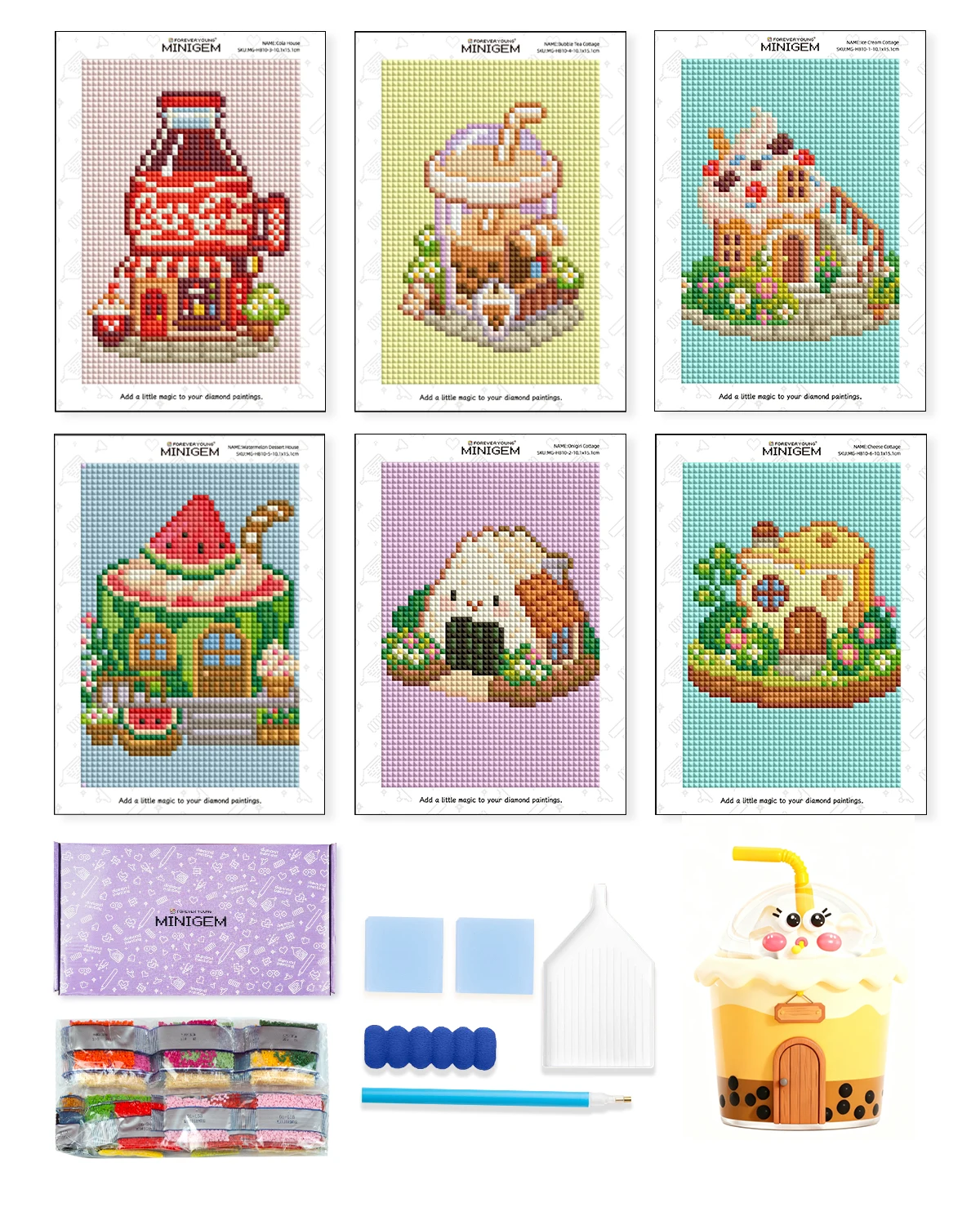 Forever Young Minigem 6-Teiliges Tea Time Cottage-Diamant-Malerei-Set – 12,7 X 17,8 Cm Große Quadratische Diamant-Kunst-Sets Aus Kunstharz Für Anfänger Und Erwachsene Forever Young Minigem 6-Teiliges Tea Time Cottage-Diamant-Malerei-Set – 12,7 X 17,8 Cm Große Quadratische Diamant-Kunst-Sets Aus Kunstharz Für Anfänger Und Erwachsene