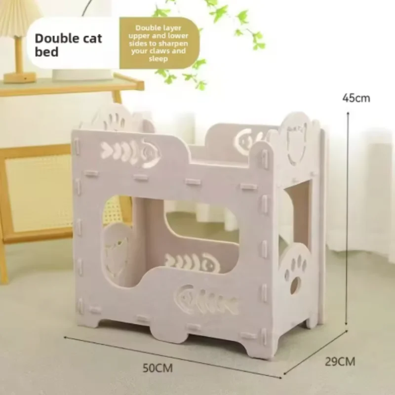 2-Lagiges Filz-Katzenhaus Für Den Innenbereich, Multifunktionales Haustierbett Für Große Katzen Und Kätzchen, Abnehmbares, Waschbares, Atmungsaktives Kratzbrett 2-Lagiges Filz-Katzenhaus Für Den Innenbereich, Multifunktionales Haustierbett Für Große Katzen Und Kätzchen, Abnehmbares, Waschbares, Atmungsaktives Kratzbrett - Image 6