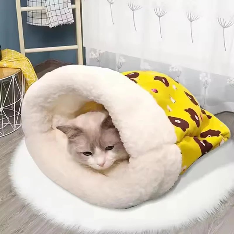 Winter Katze Höhle Bett Selbst Erwärmung Haustier Matte Waschbar Katze Schlafsack Geschlossen Fleece Gefüttert Haustier Bett Indoor Haustier Nest Haustier Liefert Winter Katze Höhle Bett Selbst Erwärmung Haustier Matte Waschbar Katze Schlafsack Geschlossen Fleece Gefüttert Haustier Bett Indoor Haustier Nest Haustier Liefert - Image 4