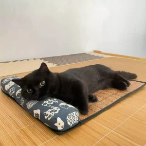 Katze Natürliche Kühlmatte Sommer Haustier Selbstkühlende Pad Katze Bett Matte Für Hunde Indoor Rattan Weben Matte Schlafen Katze Bett