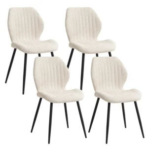 4Pcs/Set Modern Dining Chairs Padded Seat Iron Legs Nordic Minimalist Office Chairs For Kitchen Living/Dining Room Restaurant