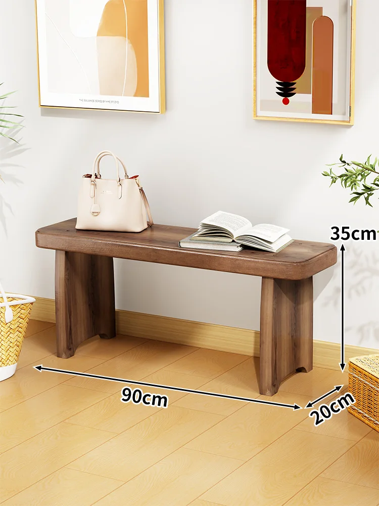 Solid Wood Entryway Bench - Multi-Purpose Stool For Living Room, Sofa Side Table &Amp; Shoe Storage, Rustic Home Decor Solid Wood Entryway Bench - Multi-Purpose Stool For Living Room, Sofa Side Table &Amp; Shoe Storage, Rustic Home Decor - Image 14