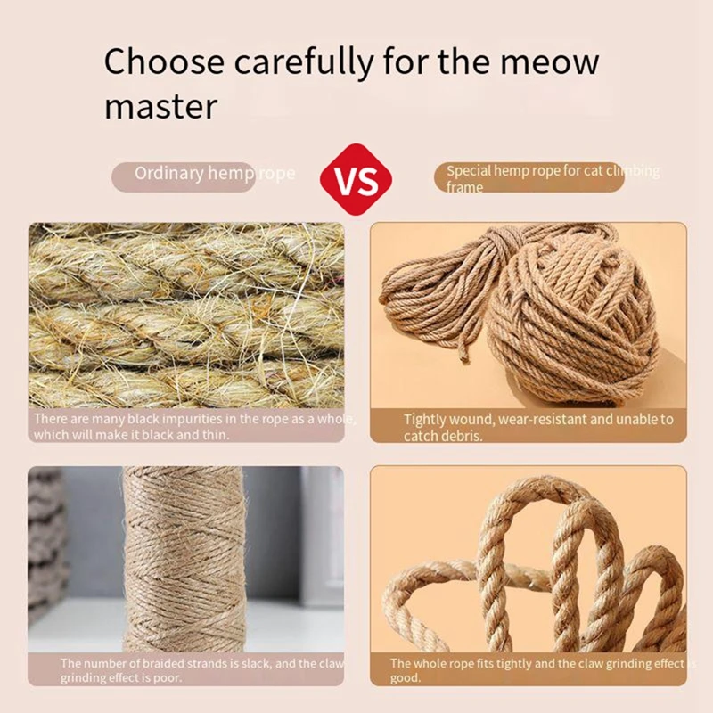 20/50M Pet Cat Scratch Durable Scratch Pole Climbing Frame Fine Sword Hemp Rope Pet Cat Scratchers 20/50M Pet Cat Scratch Durable Scratch Pole Climbing Frame Fine Sword Hemp Rope Pet Cat Scratchers - Image 14