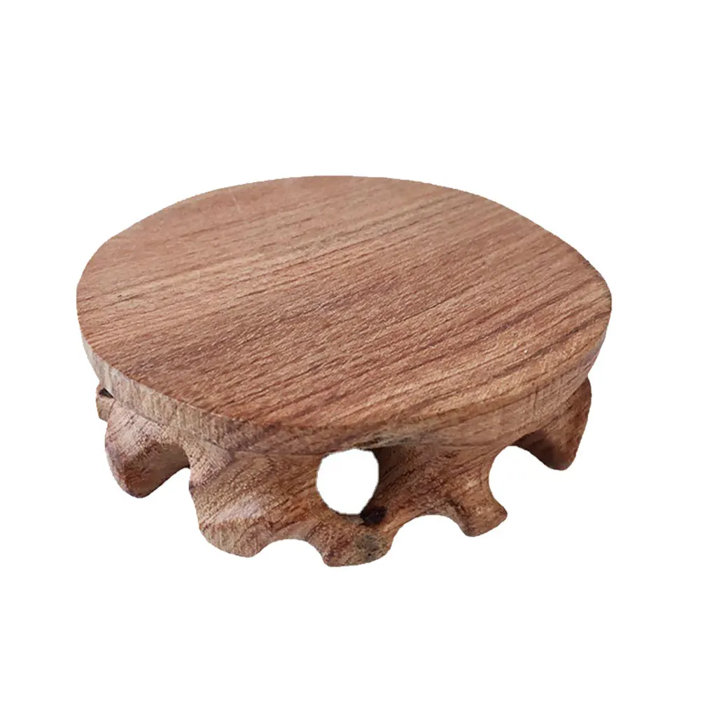 Round Wooden Stool Base Smooth Vintage Exquisite Figurines Stand Clear Texture Sturdy Pedestal Craft Home Stores Round Wooden Stool Base Smooth Vintage Exquisite Figurines Stand Clear Texture Sturdy Pedestal Craft Home Stores - Image 12