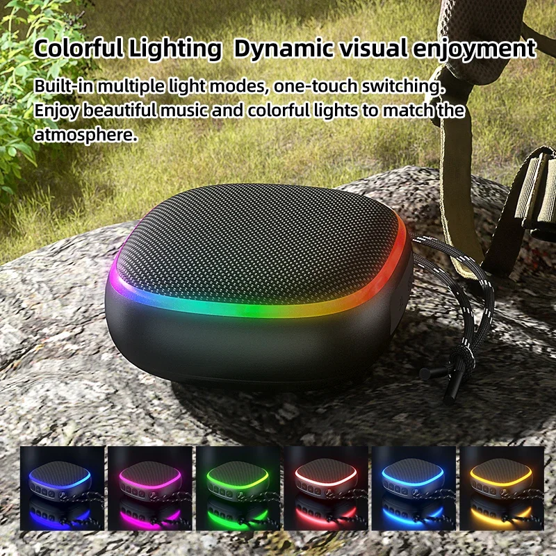Wasserdichter Bluetooth-Lautsprecher Mit Rgb-Licht, Akku &Amp; Fm-Radio – Tragbarer Musiklautsprecher Für Camping, Outdoor &Amp; Freizeit Bluetooth Campinglautsprecher