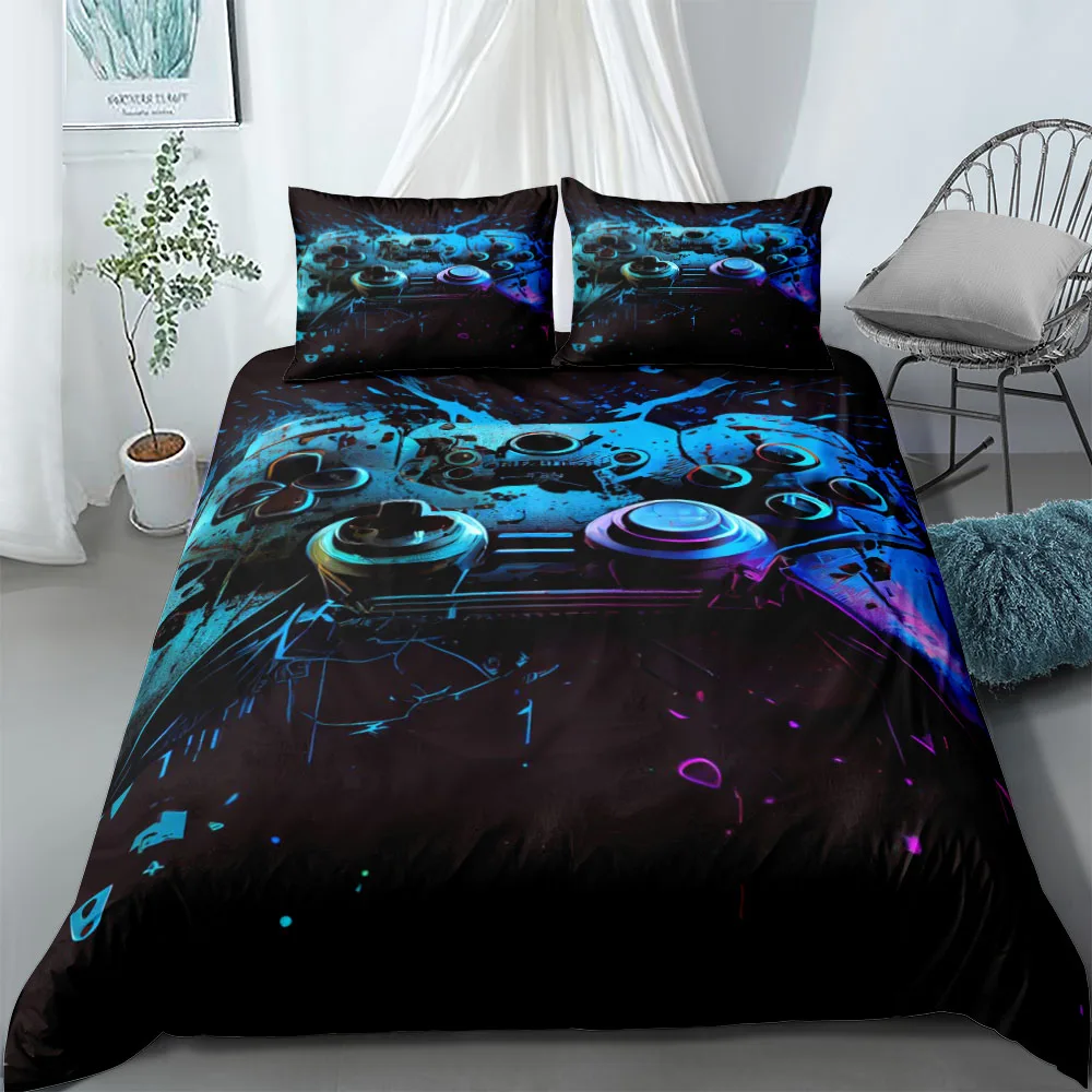 Gaming Zone Neon-Bettbezug-Set, Eu-Einzelbett, Doppelbett, King-Size-Bett, Us-Size-Bett, Queen-Size-Bettwäsche-Set Gaming Zone Neon-Bettbezug-Set, Eu-Einzelbett, Doppelbett, King-Size-Bett, Us-Size-Bett, Queen-Size-Bettwäsche-Set