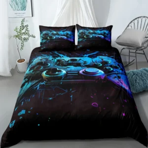 Gaming Zone Neon-Bettbezug-Set, EU-Einzelbett, Doppelbett, King-Size-Bett, US-Size-Bett, Queen-Size-Bettwäsche-Set