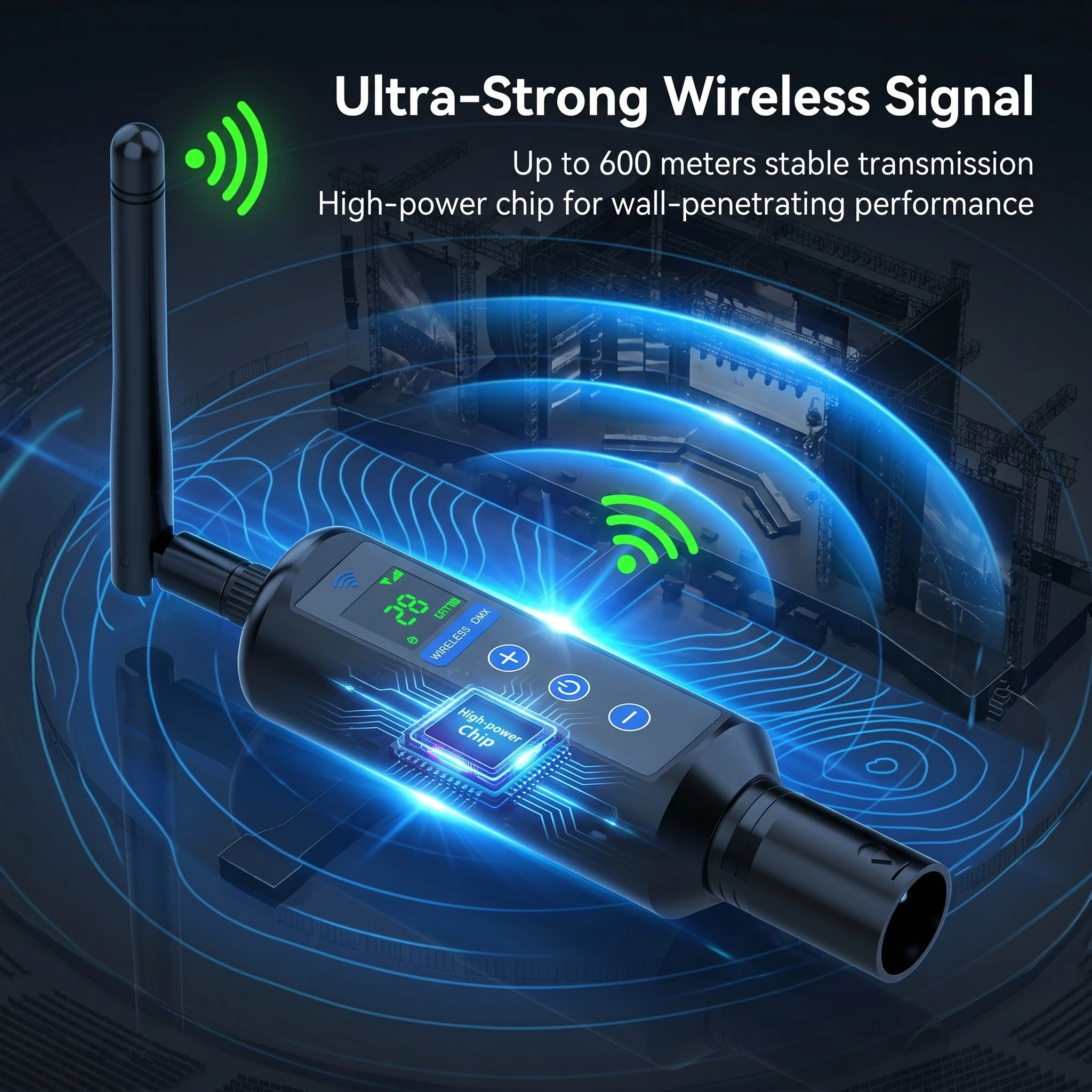Kabelloses Dmx-System-Set 2026 Mit Sender &Amp; Empfänger – Digitale Anzeige, Große Reichweite Für Bühnenbeleuchtung, Partys Und Bars Kabelloses Dmx-System-Set 2026 Mit Sender &Amp; Empfänger – Digitale Anzeige, Große Reichweite Für Bühnenbeleuchtung, Partys Und Bars - Image 6