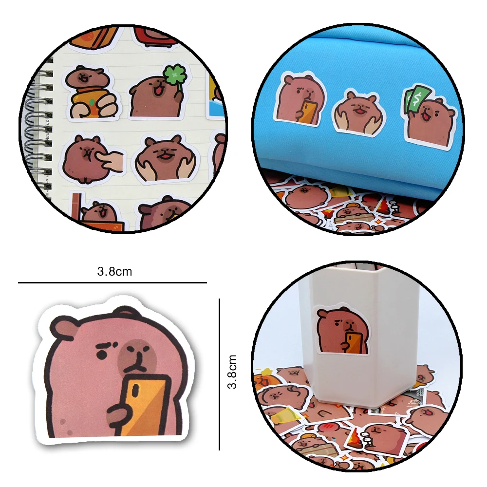 10/50/100 Stück Capybaras Aufkleber Cartoon Niedliche Aufkleber Spielzeug Briefpapier Gitarre Telefon Fahrrad Laptop Gepäck Auto Graffiti Kinder Aufkleber 10/50/100 Stück Capybaras Aufkleber Cartoon Niedliche Aufkleber Spielzeug Briefpapier Gitarre Telefon Fahrrad Laptop Gepäck Auto Graffiti Kinder Aufkleber - Image 2