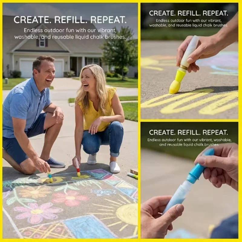 3 Stück Schwammkreidepinsel Für Den Innen- Und Außenbereich, Geeignet Für Outdoor-Kreationen Wie Gehwegmalerei Und Straßenmarkierungsmalerei. 3 Stück Schwammkreidepinsel Für Den Innen- Und Außenbereich, Geeignet Für Outdoor-Kreationen Wie Gehwegmalerei Und Straßenmarkierungsmalerei. - Image 5